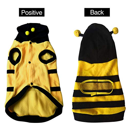 Ranvi Disfraz de Abeja para Perros, Lindas Sudaderas con Capucha para Mascotas, Ropa para Cachorros, Gato, abejorro para Perros pequeños y medianos(L)