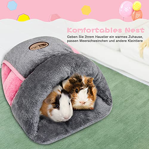 RANYPET Cama de conejillo de Indias, acogedora cueva de forro polar, acogedora ropa de cama, cojín para dormir, jaula, nido, para animales pequeños, ardillas, chinchillas, conejos, erizos, accesorios