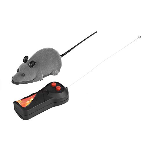 Ratón de Juguete de Control Remoto, Novedades Juguete de Rata Ratón Control Remoto Electrónico Juguete Alta Simulación Ratón Inalámbrico Ratón Divertido Juguetes Rata para Gatos Perros(Gris)