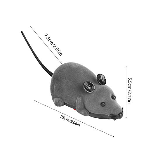 Ratón de Juguete de Control Remoto, Novedades Juguete de Rata Ratón Control Remoto Electrónico Juguete Alta Simulación Ratón Inalámbrico Ratón Divertido Juguetes Rata para Gatos Perros(Gris)