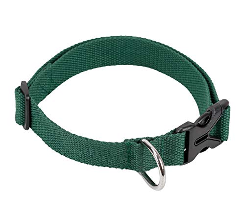 RC GearPro Collar de algodón Suave para Perros, Collares de Seguridad de algodón Ajustables para Perros pequeños, medianos y Grandes (Verde, S)