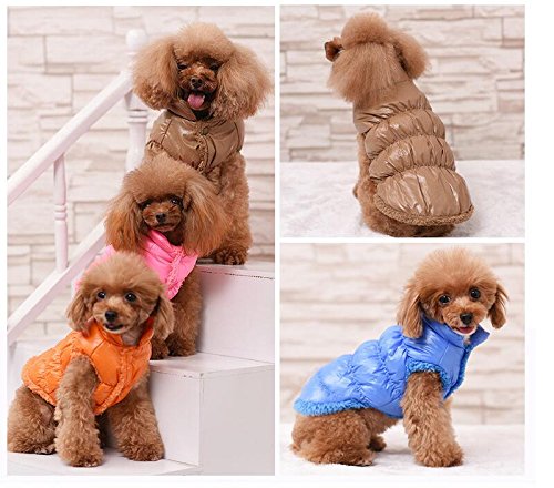 RC GearPro Forro polar forrado cálido perro chaqueta Cozy impermeable a prueba de viento chaleco del perrito abrigo de invierno ropa para perros para perros pequeños medianos grandes (light brown, XS)