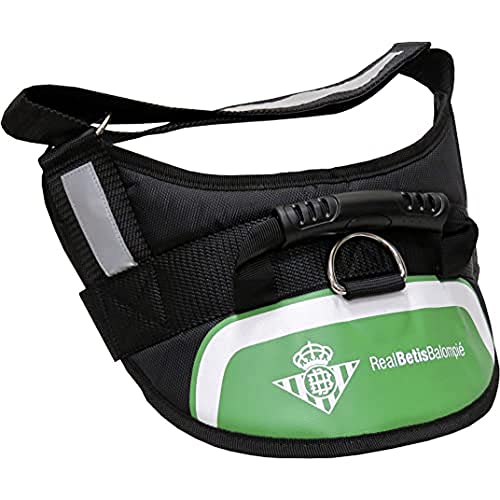 Real Betis Balompié, Arnés Reforzado con Relleno para Perro, Talla S-M, Producto Oficial Real Betis Balompié, Poliéster, Color Verde (CyP Brands)