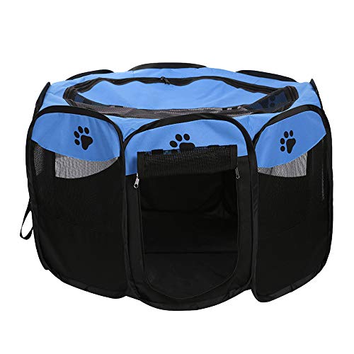 Recinto Plegable Corralito para Mascotas Perros Gatos Pequeños Portátil Impermeable Malla de Aire Oxford Tienda de Campaña Casa de Juegos para Campamentos Picnics Casa Montaje Rápido（72x72x43cm）