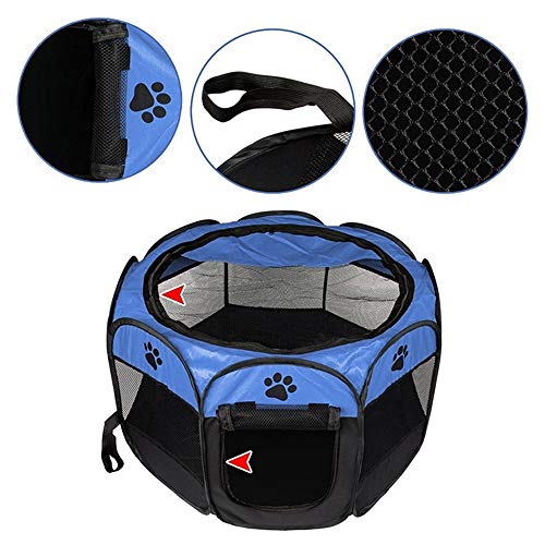 Recinto Plegable Corralito para Mascotas Perros Gatos Pequeños Portátil Impermeable Malla de Aire Oxford Tienda de Campaña Casa de Juegos para Campamentos Picnics Casa Montaje Rápido（72x72x43cm）