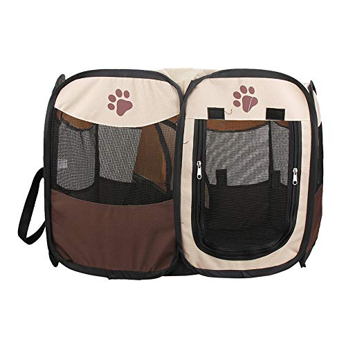 Recinto Plegable Corralito para Mascotas Perros Gatos Pequeños Portátil Impermeable Malla de Aire Oxford Tienda de Campaña Casa de Juegos para Campamentos Picnics Casa Montaje Rápido（72x72x43cm）