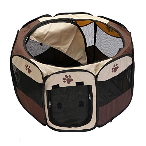 Recinto Plegable Corralito para Mascotas Perros Gatos Pequeños Portátil Impermeable Malla de Aire Oxford Tienda de Campaña Casa de Juegos para Campamentos Picnics Casa Montaje Rápido（72x72x43cm）