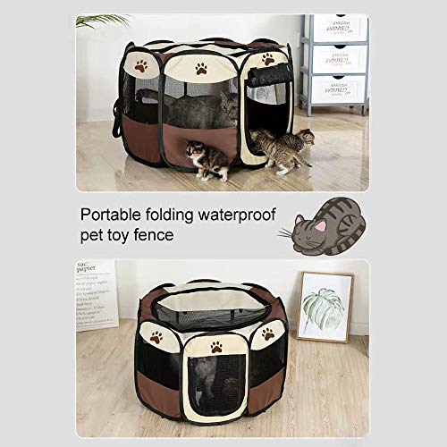 Recinto Plegable Corralito para Mascotas Perros Gatos Pequeños Portátil Impermeable Malla de Aire Oxford Tienda de Campaña Casa de Juegos para Campamentos Picnics Casa Montaje Rápido（72x72x43cm）