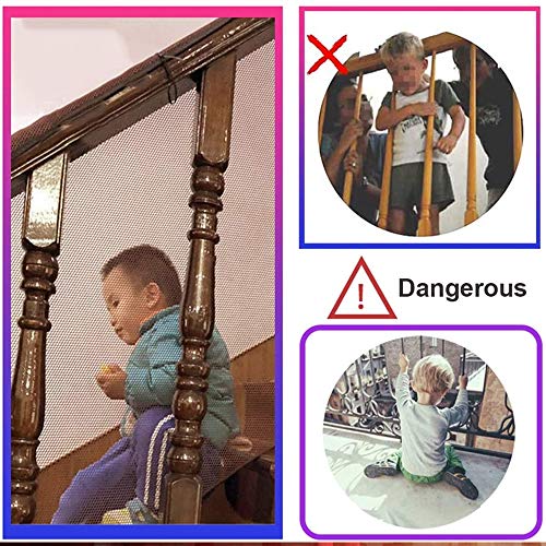 Red de Seguridad para Niños,Barandilla Escaleras Mallas,Red de Seguridad para Balcones,Red de Seguridad para Escaleras,Mantenga a los Niños Seguros, para Escaleras Interiores y Exteriores, Balcón