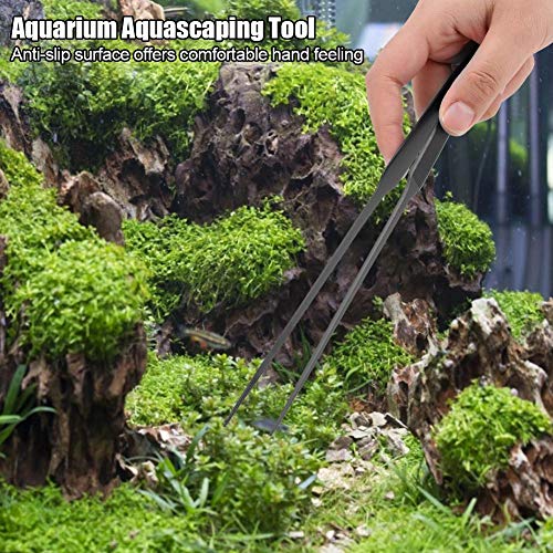 Redxiao 【??????? ?? ????? ??????】 Pinzas para Plantas de Acuario, Herramienta Duradera de Acero Inoxidable carbonizado Aquascaping Pinzas para paisajismo(#1)