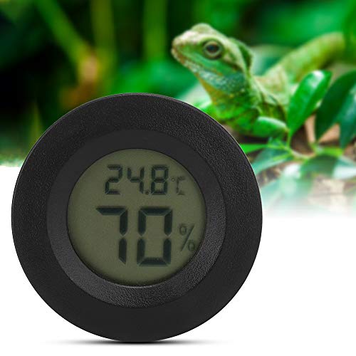 Regalo de verano Higrómetro para Reptiles de Forma Redonda y Ajustable con Estilo, higrómetro Digital para Reptiles, Reptiles para Lagarto