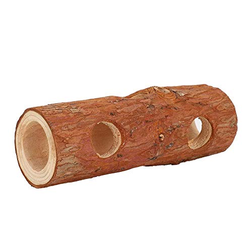 Regalo de Verano Mastique el túnel de Madera del hámster del Juguete, Tubo Seguro del Ejercicio del hámster del Descanso del Juego, para el hámster(L)