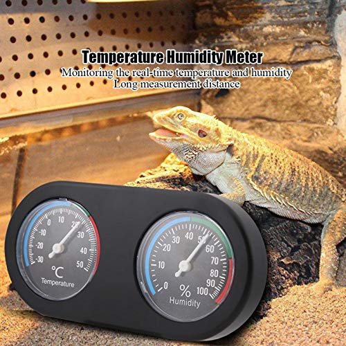 Regalo de verano Medidor de Temperatura y Humedad, Mini higrotermógrafo higrómetro de Reptiles Forma Redonda para hidrómetro de Humedad Reptil para Tanque de Reptiles