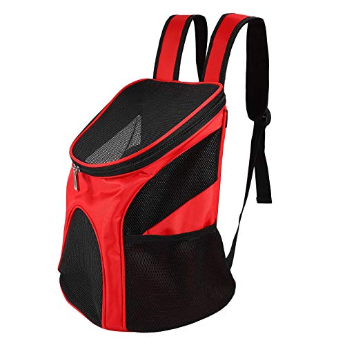 Reround Bolsa de Gato para Llevar Al Aire Libre de Viaje para Mascotas Mochila Portador Productos Suministros para Gatos Perros Transporte Animal Conejo de Mascotas Pequeñas Rojo