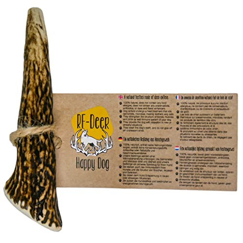 RF DEER Astas de Ciervo para Perros | Un Tratamiento Natural, Seguro y Saludable para tu Perro | Disponible en Diferentes Variantes | Talla L | Versión DIFÍCIL