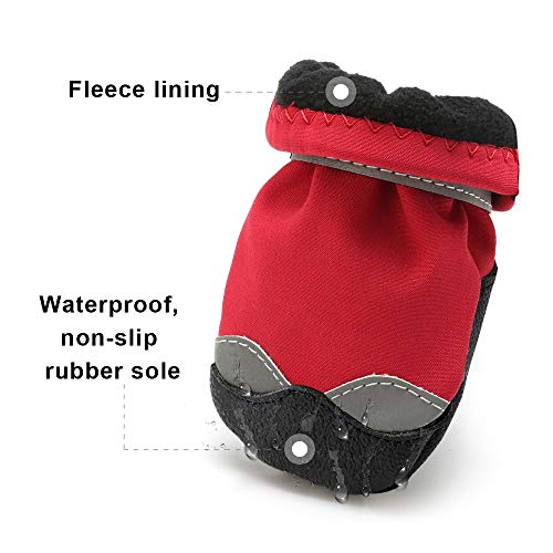 RHBLHQ Zapatos para Perros Zapatos del Perro Caliente del Invierno de Animal doméstico del Perro del Perrito de Botas a Prueba de Agua de Lluvia del Perro de Nieve Botines Calcetines Reflectantes for