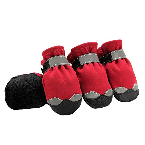 RHBLHQ Zapatos para Perros Zapatos del Perro Caliente del Invierno de Animal doméstico del Perro del Perrito de Botas a Prueba de Agua de Lluvia del Perro de Nieve Botines Calcetines Reflectantes for