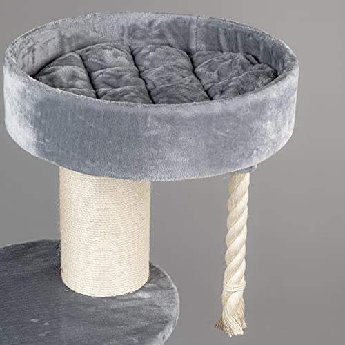 RHRQuality Árbol rascador grande para gatos estable XXL Maine Coon Sleeper gris claro para gatos grandes de Maine Coon, árbol para gatos pesados, trepar y rascar muebles gruesos