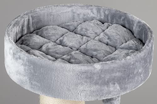 RHRQuality Árbol rascador grande para gatos XXL Maine Coon Sleeper Crown gris claro, árbol rascador para gatos grandes, árbol para gatos pesados, trepar y rascar muebles gruesos