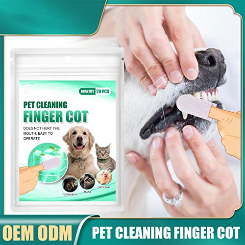 Richolyn Toallitas para El Cuidado De Los Oídos del Perro, 40 Uds, Toallitas para Los Dedos, Almohadillas De Limpieza Suaves para Perros, Producto De Limpieza De Dientes De Perro Conveniente