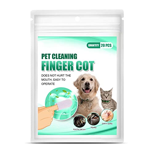 Richolyn Toallitas para El Cuidado De Los Oídos del Perro, 40 Uds, Toallitas para Los Dedos, Almohadillas De Limpieza Suaves para Perros, Producto De Limpieza De Dientes De Perro Conveniente