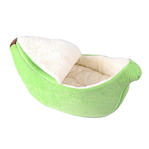 RNSUNH Bonita cama de plátano para gatos, cálido y suave, sofá para dormir jugando descanso, adorables suministros para mascotas para gatos, gatitos, cachorros, perros, cama, L