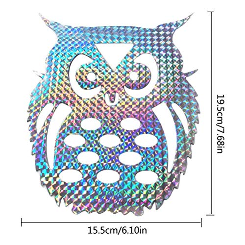 Roexboz Ahuyentador de pájaros, adhesivo reflectante para ventana, para golpes de pájaros, anticolisión, alarma de aves, detener pájaros volando en ventanas y puertas de cristal