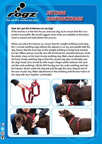 Rogz Disfraz Medio 5/8 "Scooter Ajustable Moda Perro h-Harness, Rojo Rogz Hueso diseño