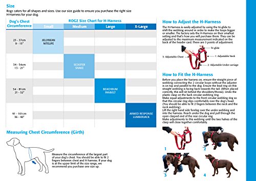 Rogz Utilidad tamaño Mediano 5/8-inch Serpiente Reflectante Ajustable Perro h-Harness