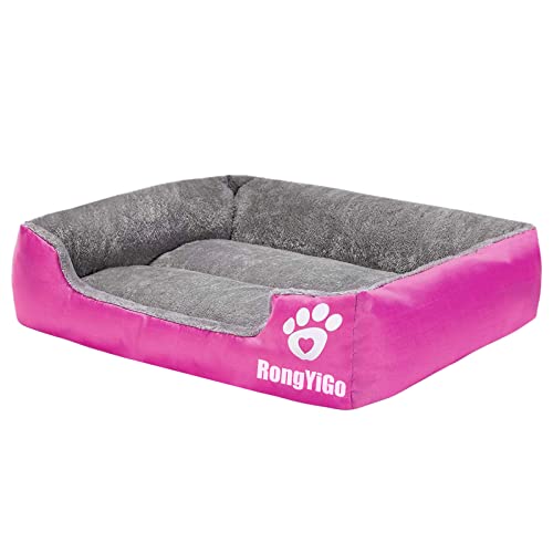 RongYiGo Cama para mascotas para perros pequeños, medianos/grandes/extra grandes, sofá de mascotas súper suave, cama de gatos, cama de alta calidad cálida y transpirable (M, ROS)