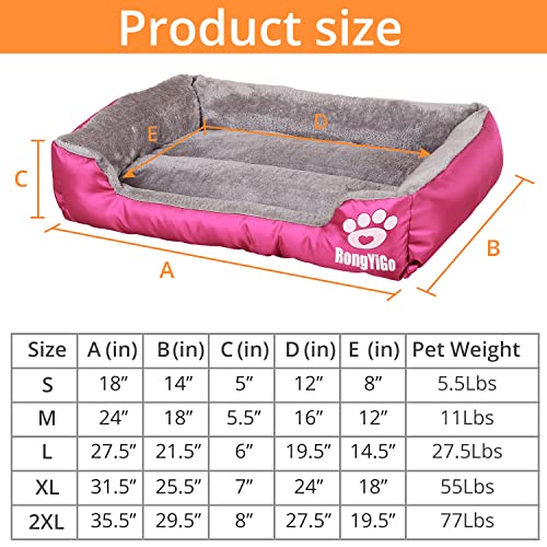 RongYiGo Cama para mascotas para perros pequeños, medianos/grandes/extra grandes, sofá de mascotas súper suave, cama de gatos, cama de alta calidad cálida y transpirable (L, rosa)