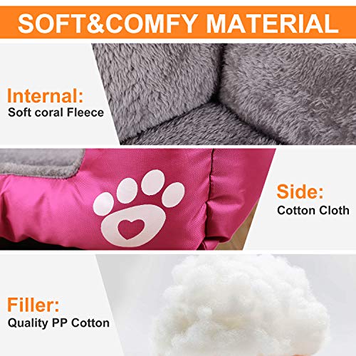 RongYiGo Cama para mascotas para perros pequeños, medianos/grandes/extra grandes, sofá de mascotas súper suave, cama de gatos, cama de alta calidad cálida y transpirable (M, ROS)