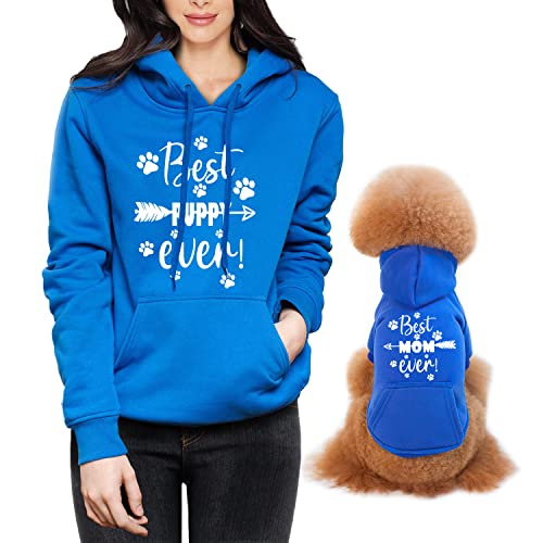 Ropa con capucha para perros y propietarios, diseño personalizado para padres, ropa para mascotas, mamá y perros, sudadera con capucha, dueño de mascotas y mascotas ropa de calle mismo patrón