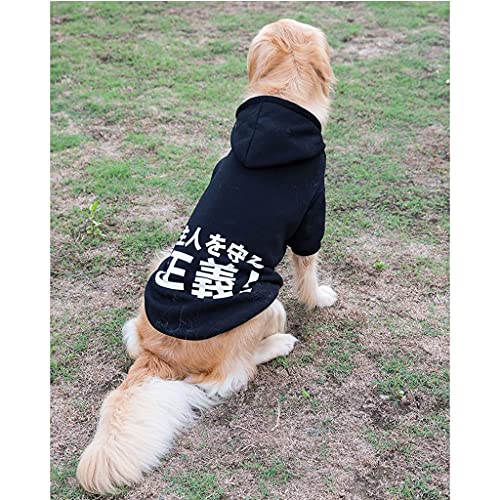 Ropa De Mascota De Punto Suéter De Perro Suéter Sudaderas Sudaderas Jersey Chaquetas De Perro Ropa De Perros, Perrito Grande Ropa De Otoño con Sombrero (Color : Black-4XL(15-20kg))