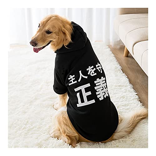 Ropa De Mascota De Punto Suéter De Perro Suéter Sudaderas Sudaderas Jersey Chaquetas De Perro Ropa De Perros, Perrito Grande Ropa De Otoño con Sombrero (Color : Black-4XL(15-20kg))