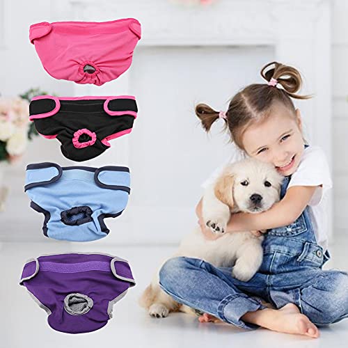 Ropa interior para perros, Algodón suave y cómodo para mascotas, Mascotas sanitarias, Pantalones fisiológicos para cachorros, Pañales para perros, para perros pequeños, medianos y grandes(Negro,L)