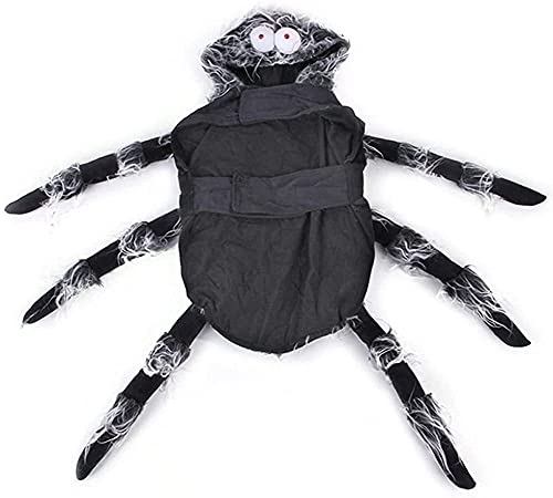 Ropa navideña para Perro disfraz gato Perro araña disfraces divertido halloween mascota gato con capucha simulación de horror de felpa transformación de la araña for el traje de perro vestido de vesti