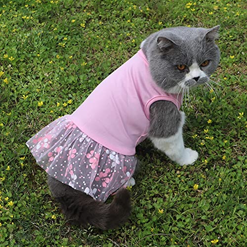 Ropa para mascotas con estampado floral, vestido de princesa, cómodo, suave para mascotas, vestido de tul para perros pequeños, gatos, 1