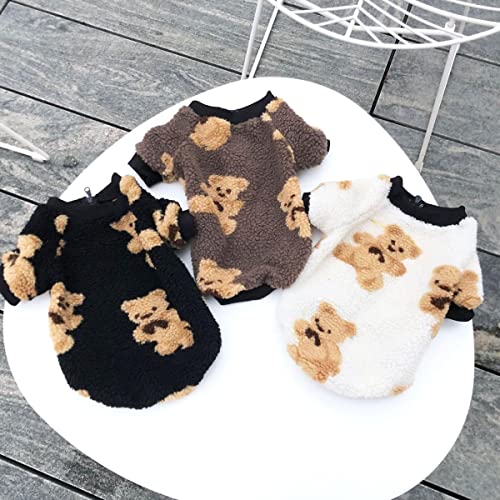 Ropa para Mascotas para otoño/Invierno más Estampado de Oso de Terciopelo Teddy Bichon Schnauzer Abrigo Abrigo de Perro cálido Nuevo Traje para Padres e Hijos