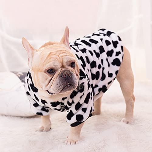 Ropa para mascotas perro ropa de peluche pijama patrón de vaca cachorro ropa de perro bulldog francés pug cachorro perro ropa