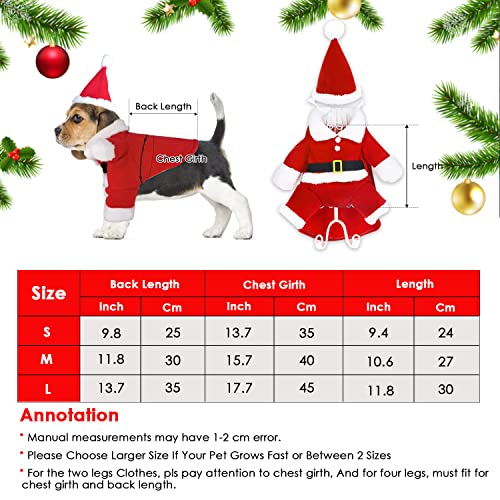 Ropa para Mascotas Santa, Perro Ropa Navidad, Ropa de Gato de Navidad, Ropa para Mascotas de Navidad, Lindo Santa Claus Ropa de Fiesta, Traje de Perro Santa (S)