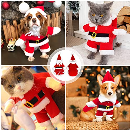 Ropa para Mascotas Santa, Perro Ropa Navidad, Ropa de Gato de Navidad, Ropa para Mascotas de Navidad, Lindo Santa Claus Ropa de Fiesta, Traje de Perro Santa (S)