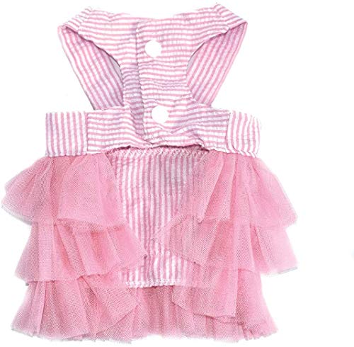 Ropa para mascotas, vestidos para perros pequeños gatos falda de tutú chaleco de princesa Petti Vestido gatos vestidos pequeños pomerania chihuahua falda ropa para cachorros (rosa XS)