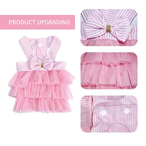 Ropa para mascotas, vestidos para perros pequeños gatos falda de tutú chaleco de princesa Petti Vestido gatos vestidos pequeños pomerania chihuahua falda ropa para cachorros (rosa XS)