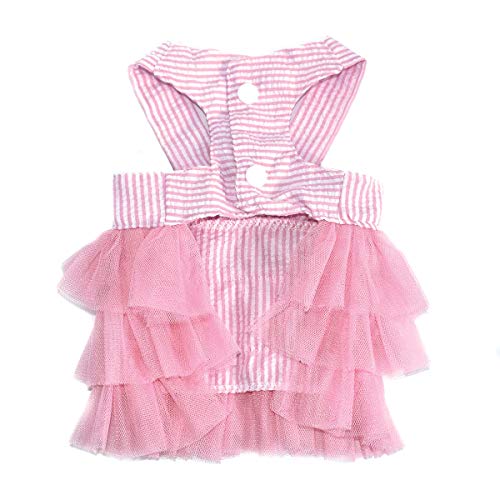 Ropa para mascotas, vestidos para perros pequeños gatos falda de tutú chaleco de princesa Petti Vestido gatos vestidos pequeños pomerania chihuahua falda ropa para cachorros(rosa M)