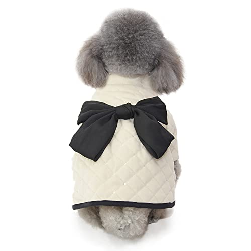 Ropa para perro o gato, ropa de lujo, ropa de algodón, ropa de invierno, chaqueta popular, chaqueta pequeña mediana, ropa para perro, otoño, invierno, cálida y suave, color blanco, M