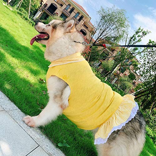 RQJOPE Ropa para mascotasRopa de Verano para Perros Grandes Vestido de Perro Grande Husky Samoyedo Alaskan Malamute Labrador Golden Retriever Falda Cachorro Disfraz de Perro pequeño Regalo de Mascota