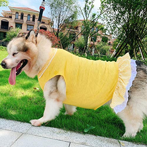 RQJOPE Ropa para mascotasRopa de Verano para Perros Grandes Vestido de Perro Grande Husky Samoyedo Alaskan Malamute Labrador Golden Retriever Falda Cachorro Disfraz de Perro pequeño Regalo de Mascota