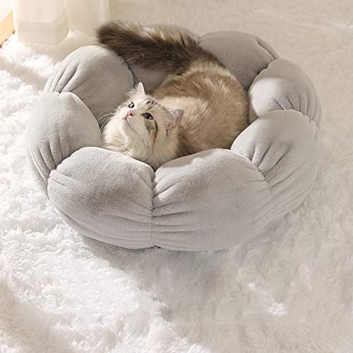 Ruankenshop Cueva Gato Caseta Perro Interior Suave Cama del Perro Portátil Cama de Perro De Lujo Cama del Perro Perro Camas Esponjoso Gato Cama Perro sofá Cama 40,Grey