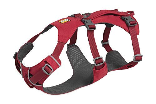 RUFFWEAR Arnés Flagline para Perros, Arnés Reflectante Acolchado Antitirones con Asa - Roca Roja, L/XL